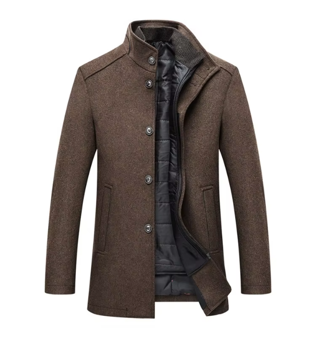 Veste d'hiver isolée homme chaude coupe ajustée - Marron