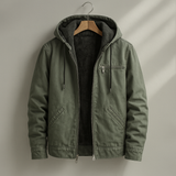 Veste doublée sherpa homme en coton avec capuche ajustable - Vert