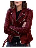 Veste en Cuir Femme Coupe Slim