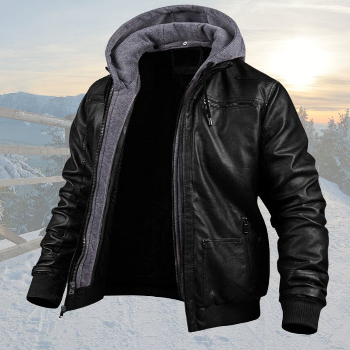 Veste en cuir homme coupe ajustée
