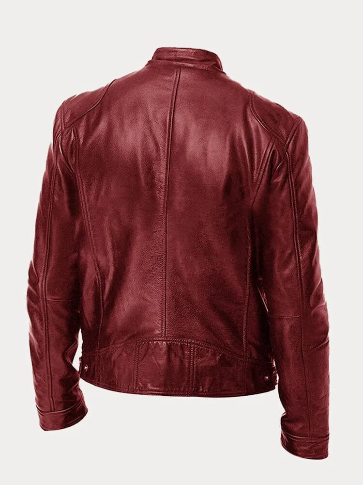 Veste en cuir homme décontractée coupe ajustée