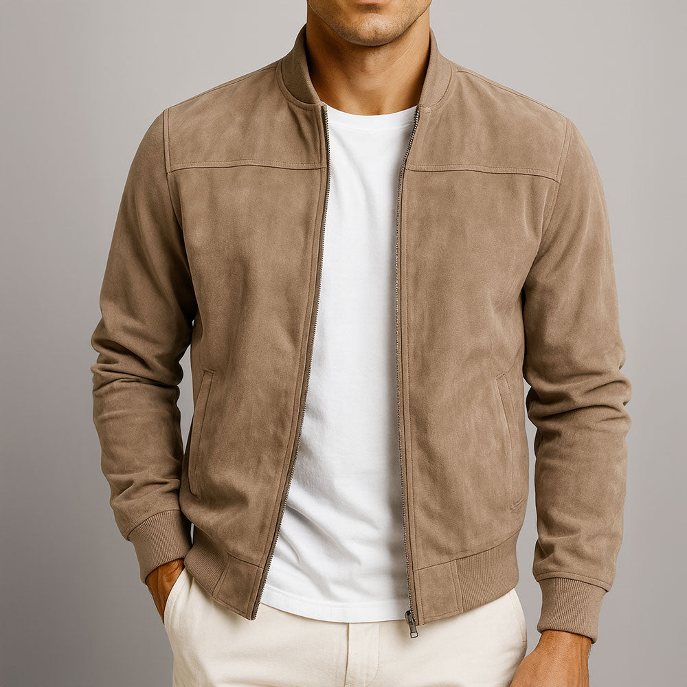 Arthur - Veste Cuir Suédé Structurée
