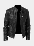 Veste en cuir véritable homme coupe ajustée