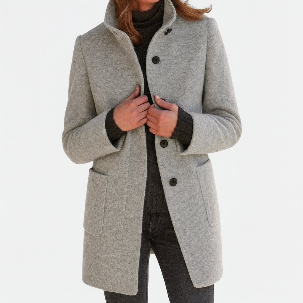 Camille - Veste Laine Col Montant