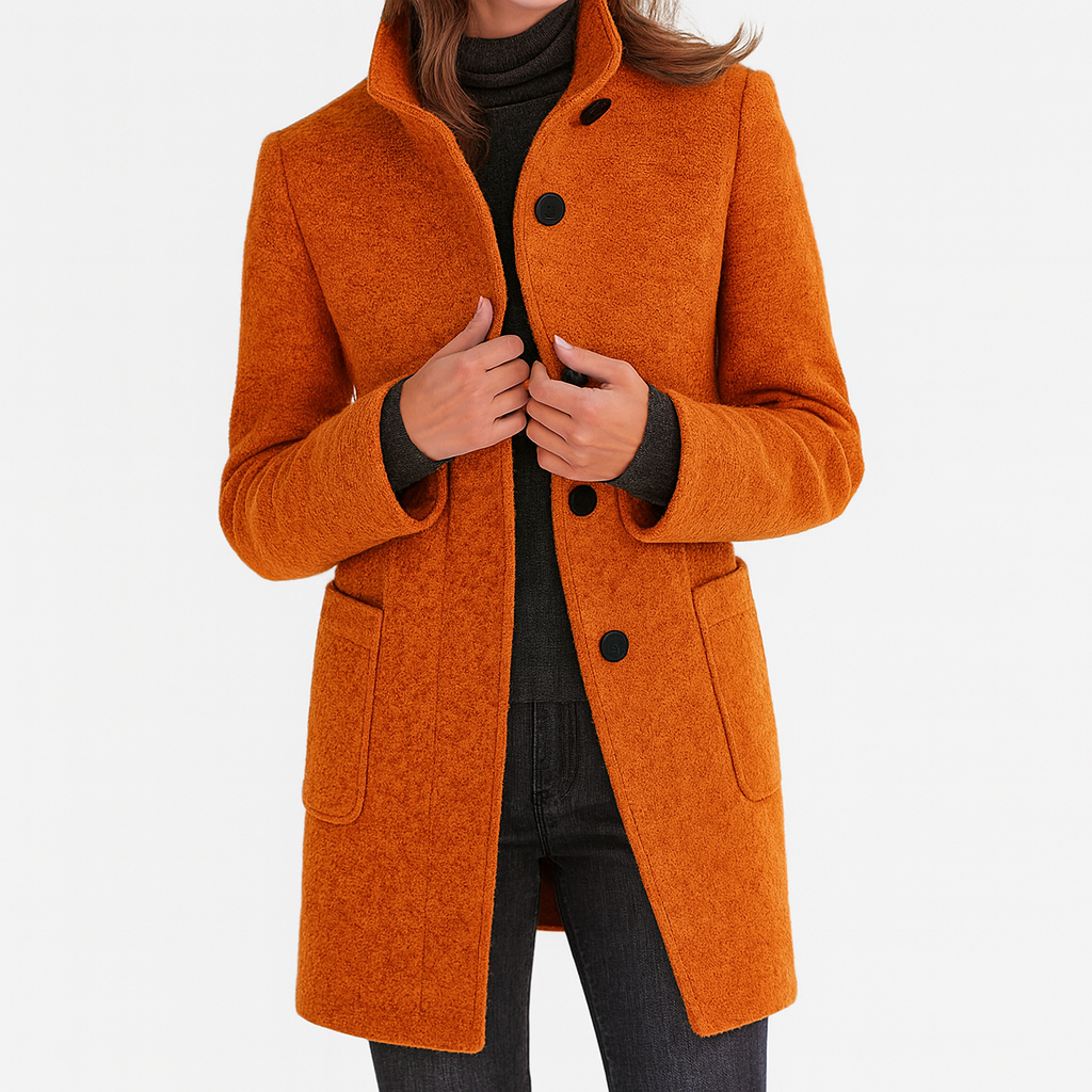 Camille - Veste Laine Col Montant