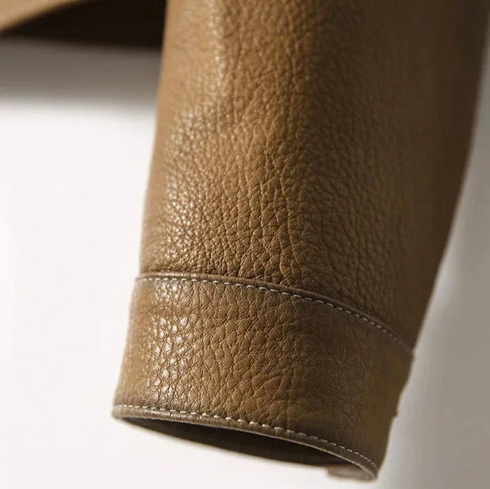 Veste en simili cuir femme col cranté