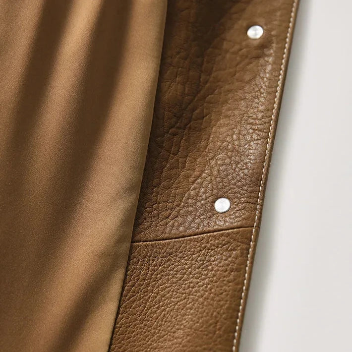 Veste en simili cuir femme col cranté