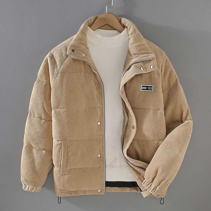 Veste en velours côtelé homme chaude coupe confort - Kaki