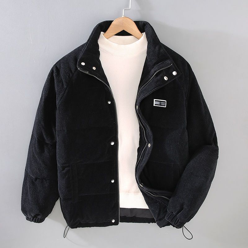 Veste en velours côtelé homme chaude coupe confort - Noir
