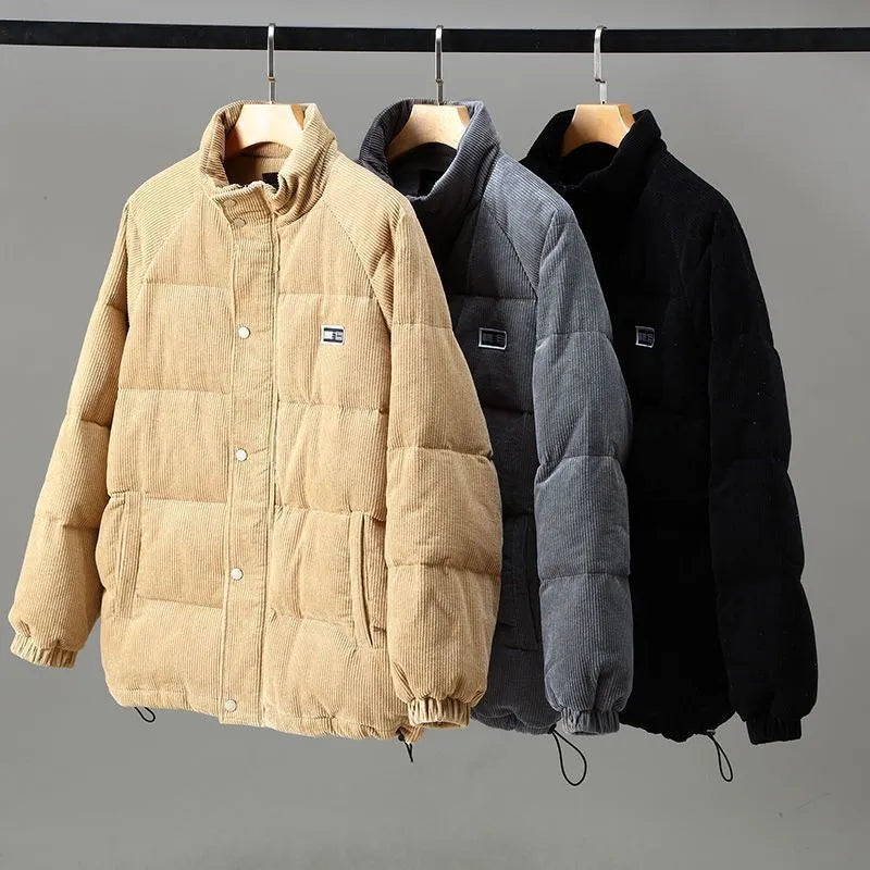 Veste en velours côtelé homme chaude coupe confort