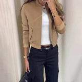 Veste Femme Col Cranté Manches Longues