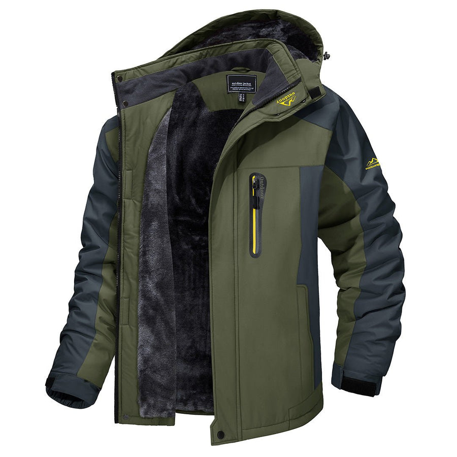 Veste Imperméable Coupe-Vent Légère Doublure Chaude Poches Multiples