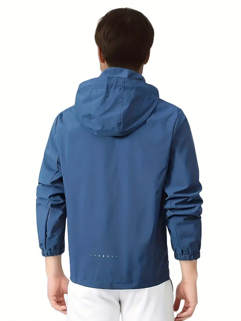 Veste Imperméable Homme Légère Coupe-Vent Zippée Coupe Ample