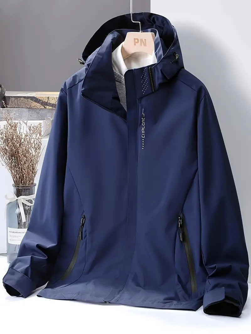 Veste imperméable homme légère coupe-vent - Bleu Marine