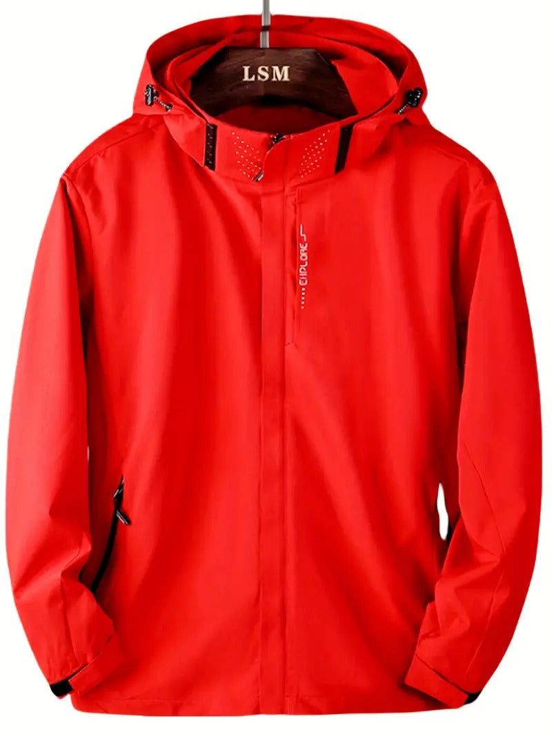 Veste imperméable homme légère coupe-vent - Rouge