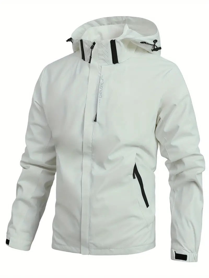 Veste imperméable homme légère coupe-vent - Blanc