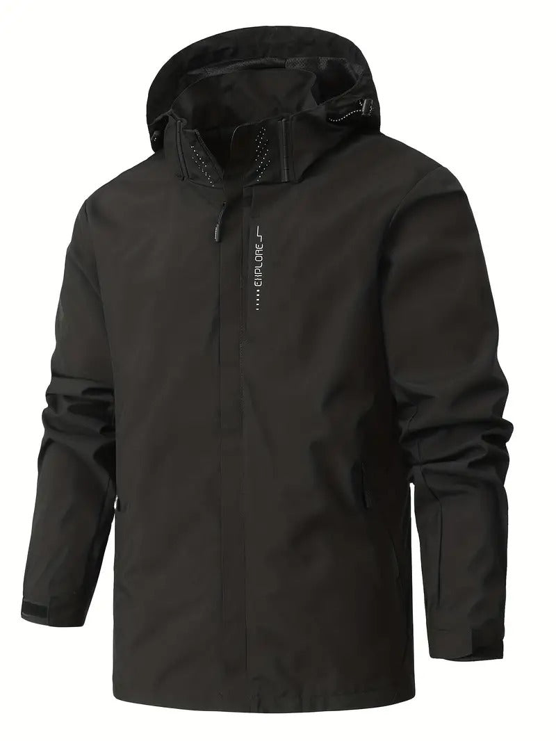 Veste imperméable homme légère coupe-vent - Noir