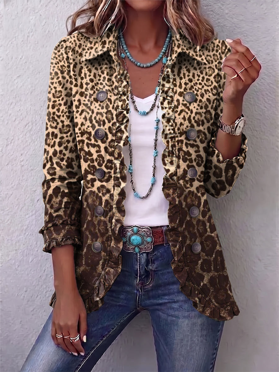 Dominique - Veste Léopard Multicolore Légère