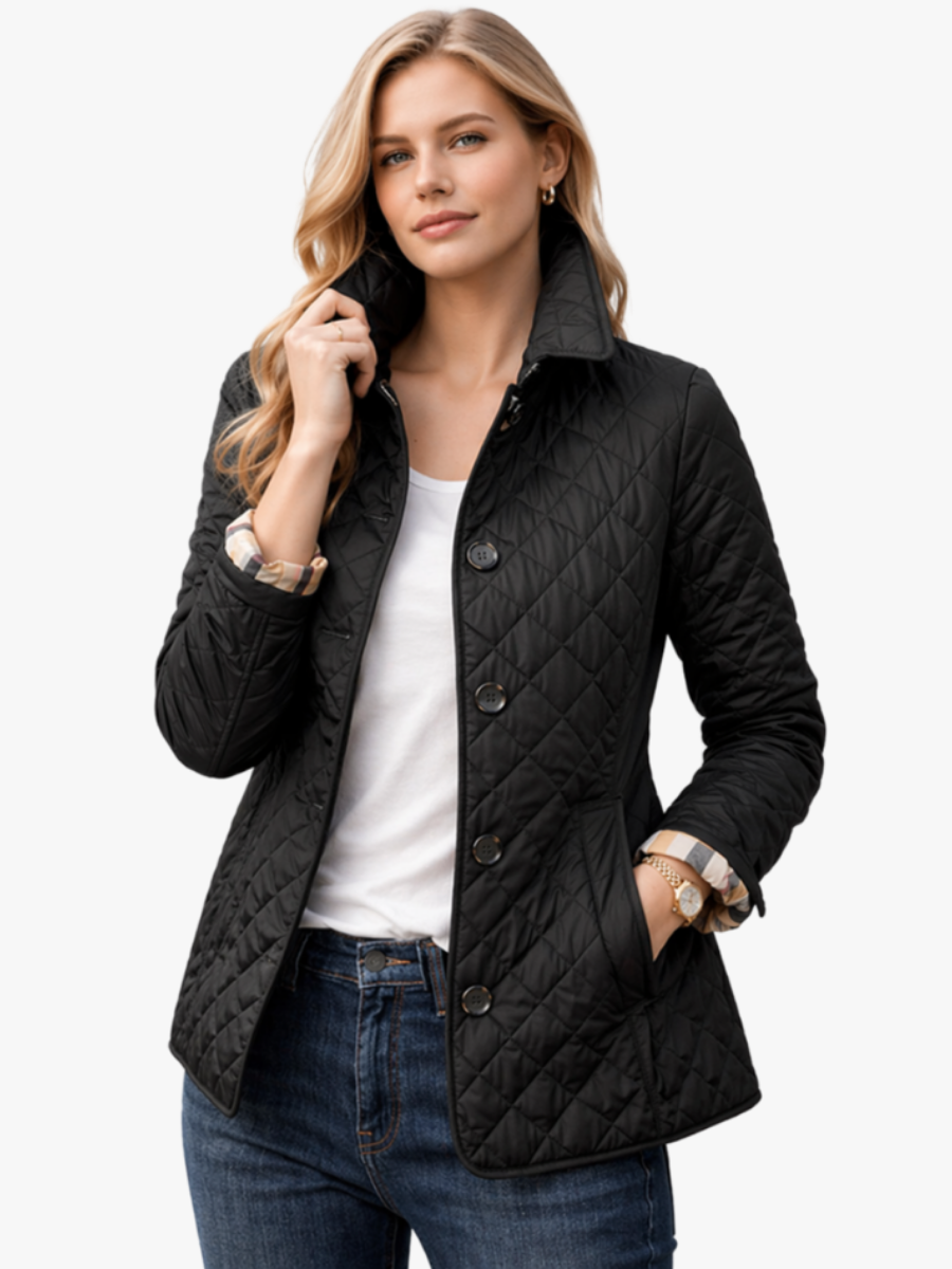 Cléo - Veste Matelassée Boutonnée Col