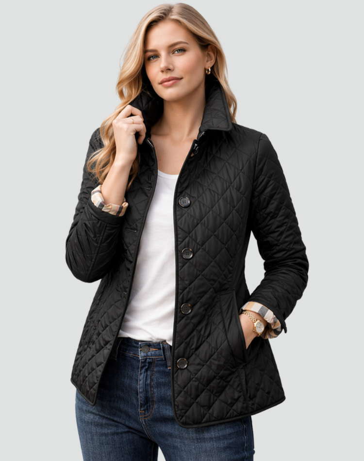 Cléo - Veste Matelassée Boutonnée Col