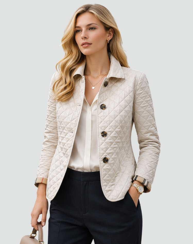 Cléo - Veste Matelassée Boutonnée Col