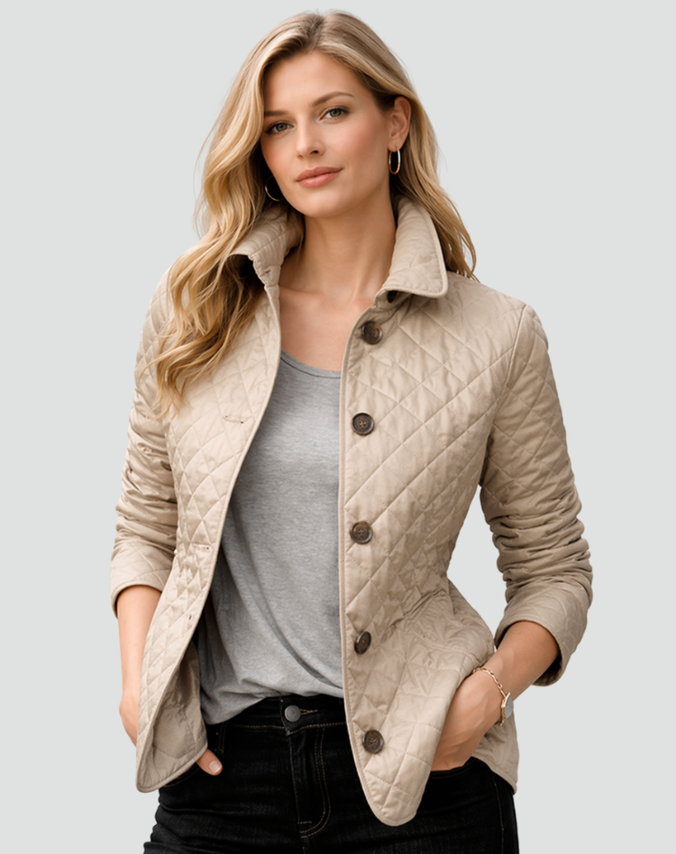 Cléo - Veste Matelassée Boutonnée Col