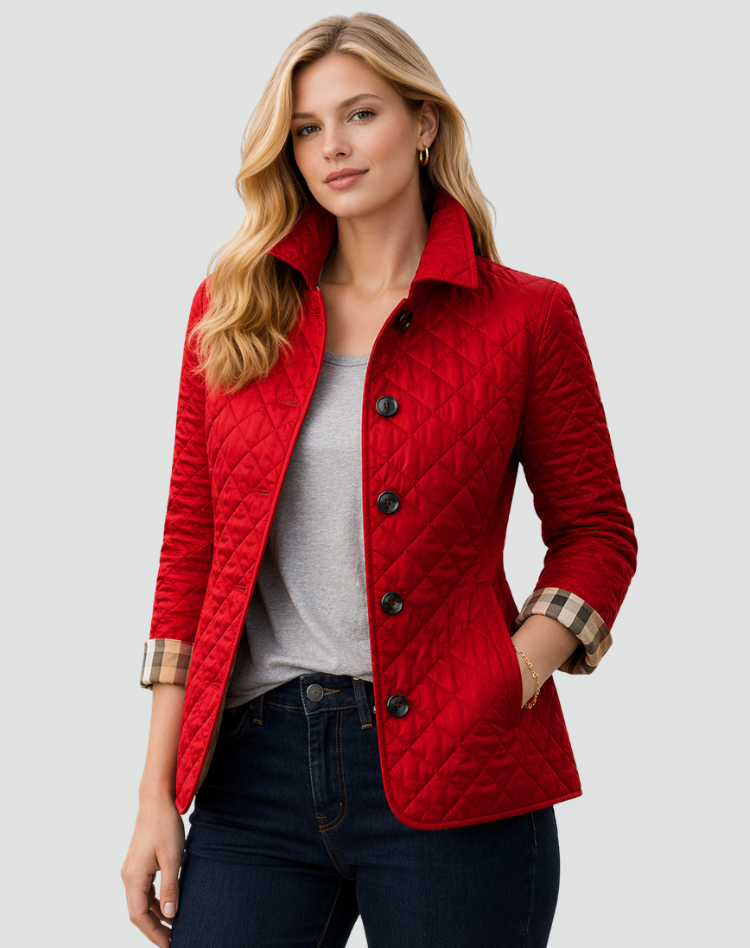 Cléo - Veste Matelassée Boutonnée Col