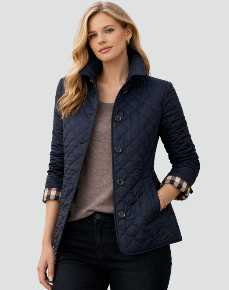 Cléo - Veste Matelassée Boutonnée Col