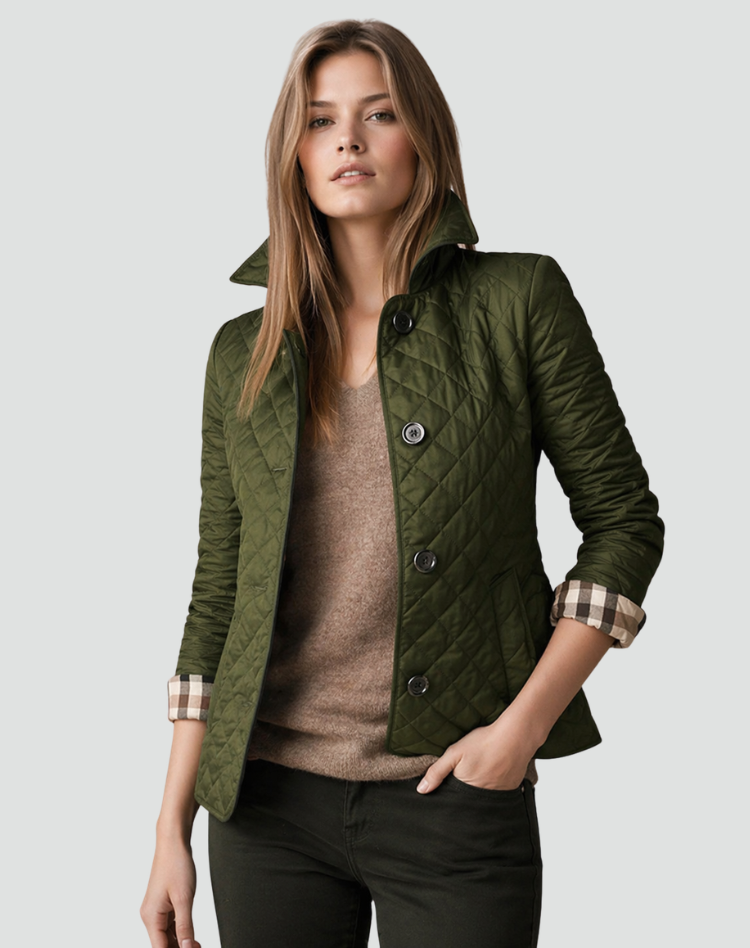 Cléo - Veste Matelassée Boutonnée Col