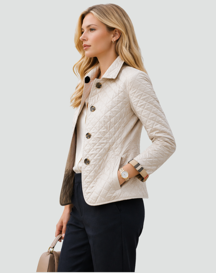 Cléo - Veste Matelassée Boutonnée Col