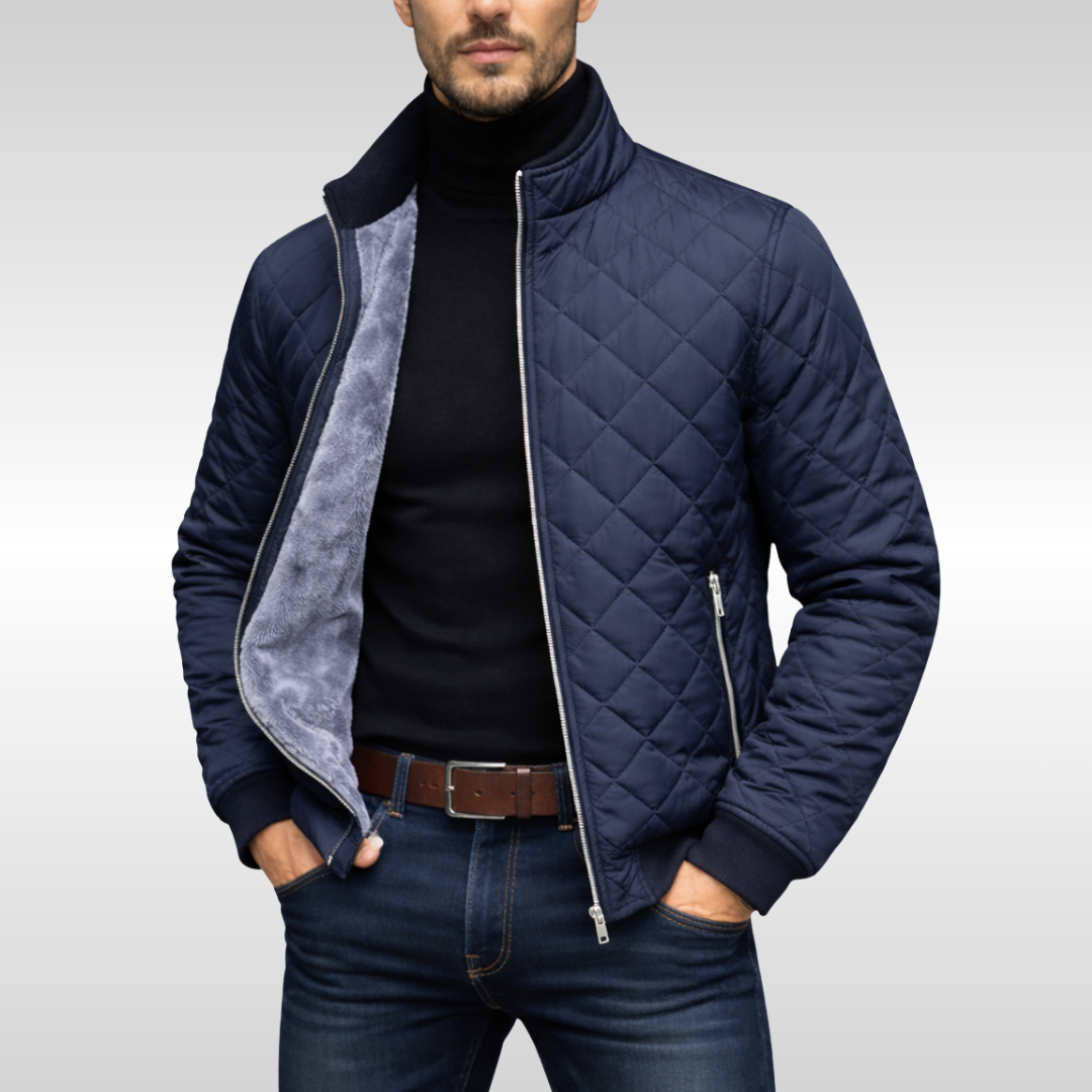 Veste matelassée chaude doublure polaire - Marineblau
