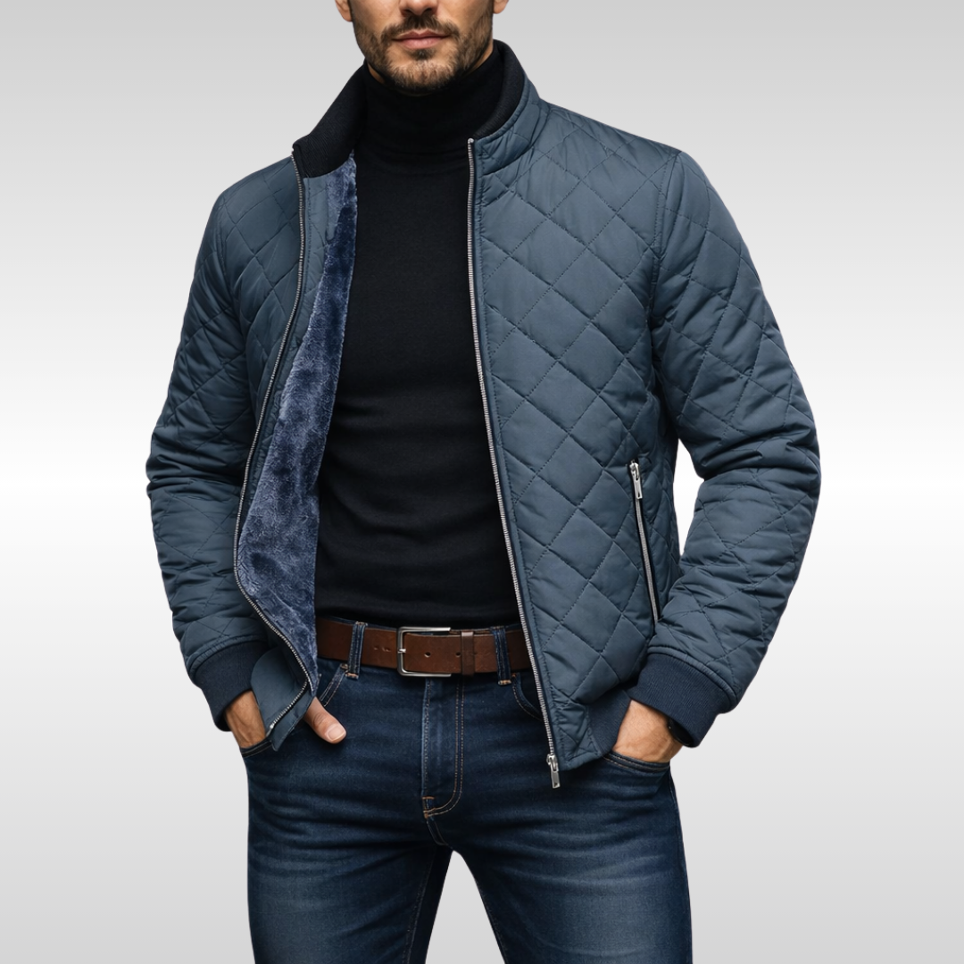 Veste matelassée chaude doublure polaire - Gris