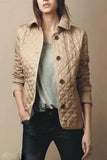 Veste matelassée femme boutonnée coupe ajustée - Kaki
