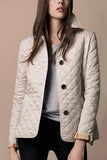 Veste matelassée femme boutonnée coupe ajustée - Beige