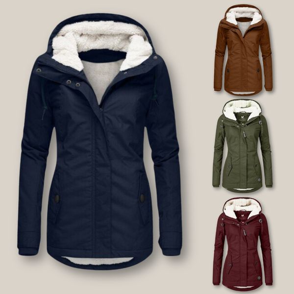 Veste matelassée chaude femme à capuche réglable