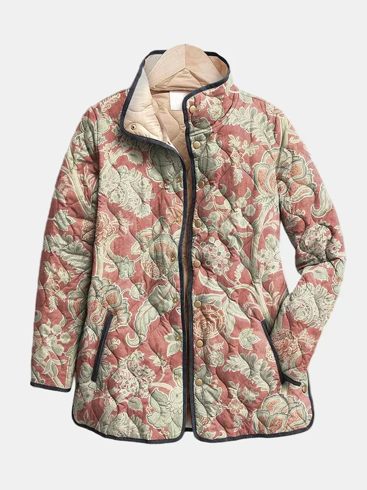 Veste Matelassée Femme Fleurie Vintage Légère