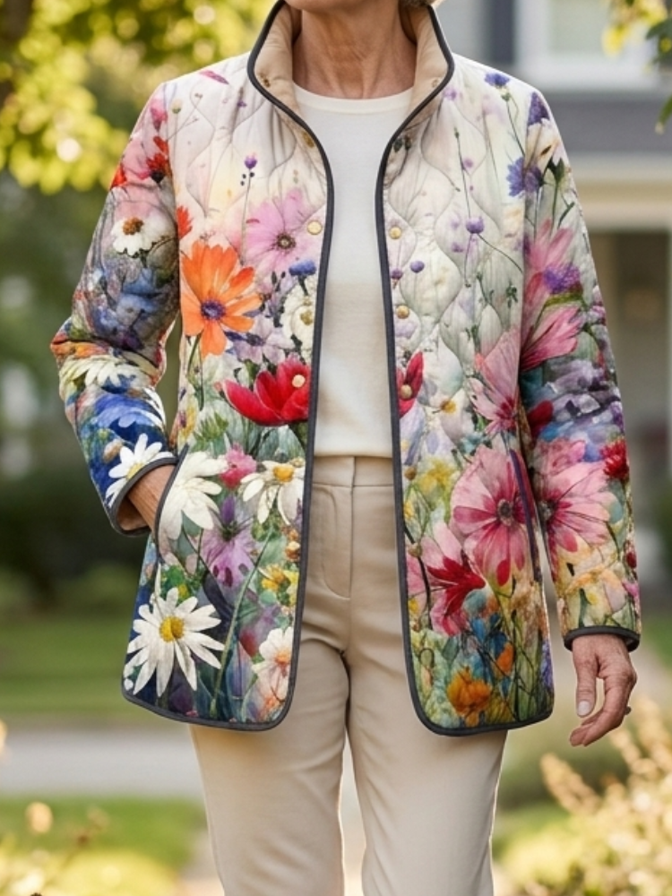 Odile - Veste Matelassée Imprimé Fleuri