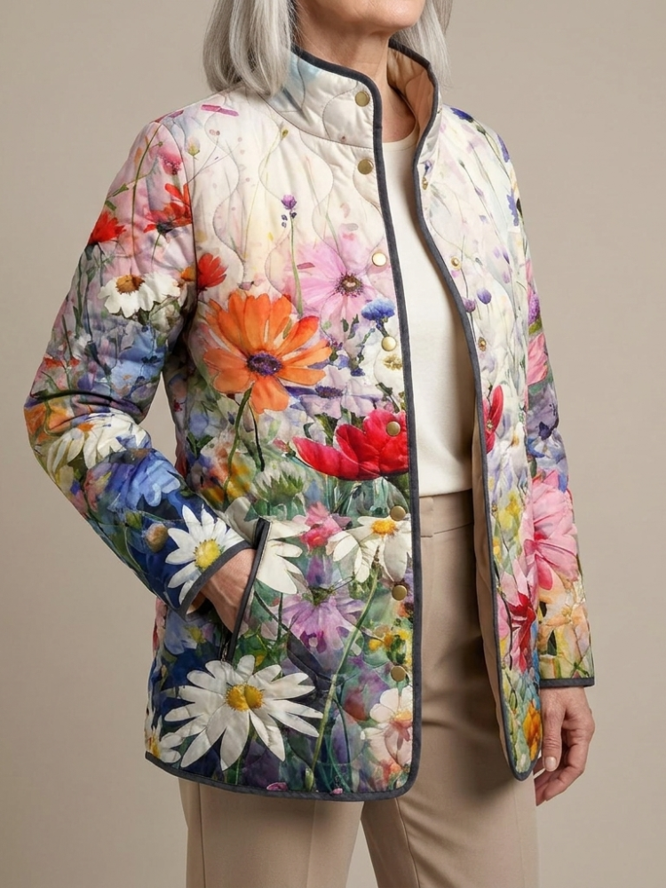 Odile - Veste Matelassée Imprimé Fleuri