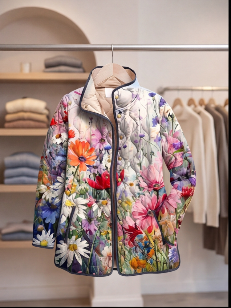 Odile - Veste Matelassée Imprimé Fleuri