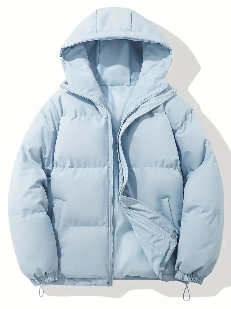 Veste matelassée femme légère à capuche zippée - Bleu clair
