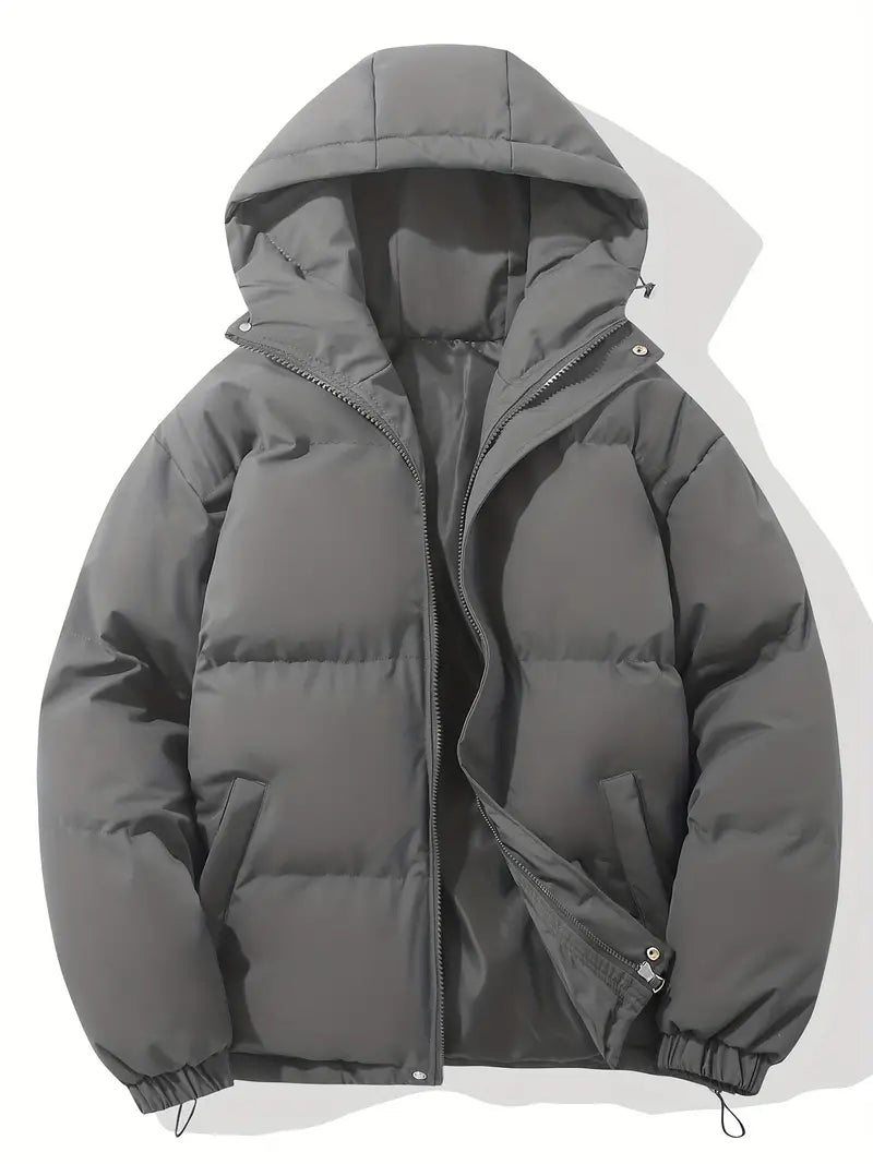 Veste matelassée femme légère à capuche zippée - Gris foncé