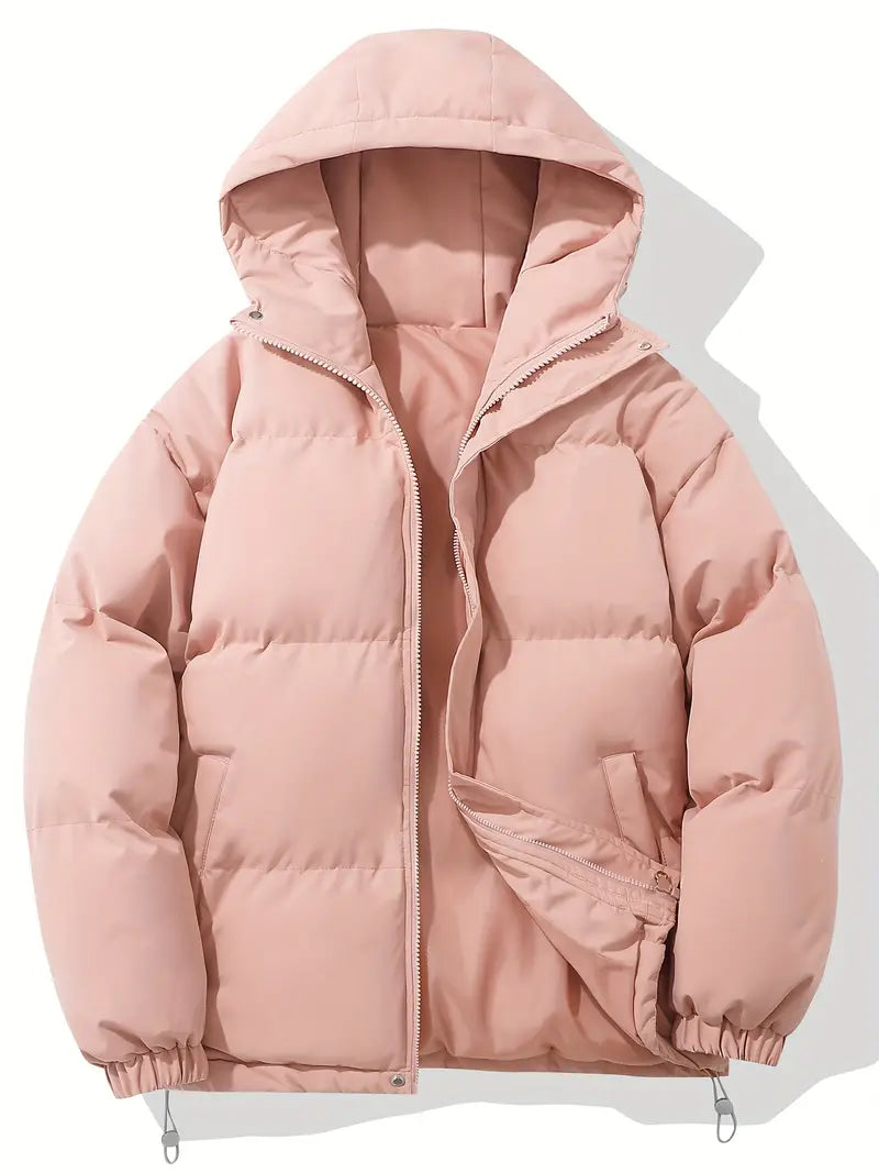 Veste matelassée femme légère à capuche zippée - Rose