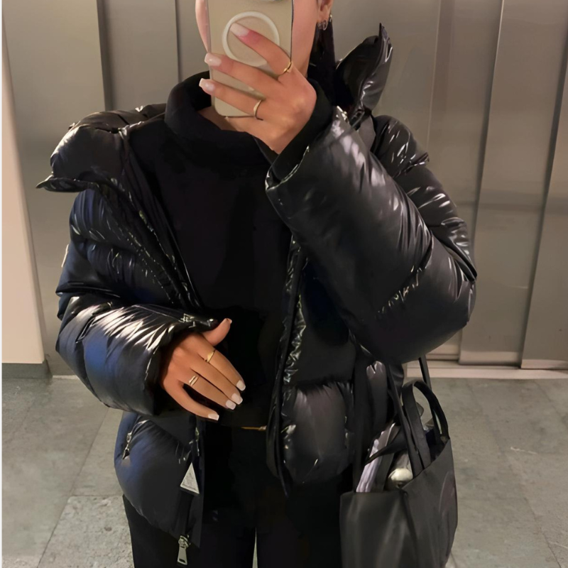 Veste matelassée femme légère coupe slim finition brillante