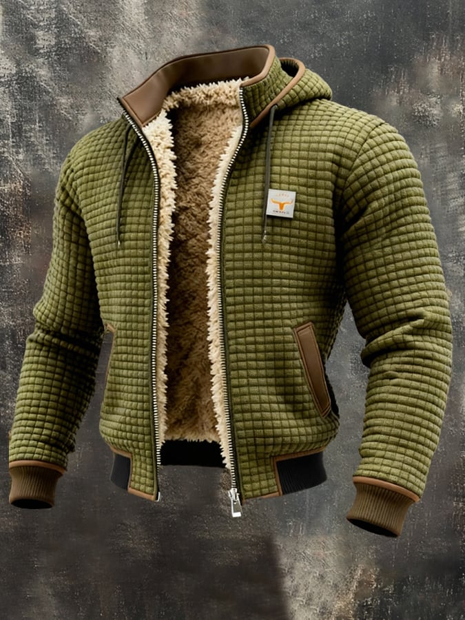 Veste matelassée homme manches longues - Olivgrün