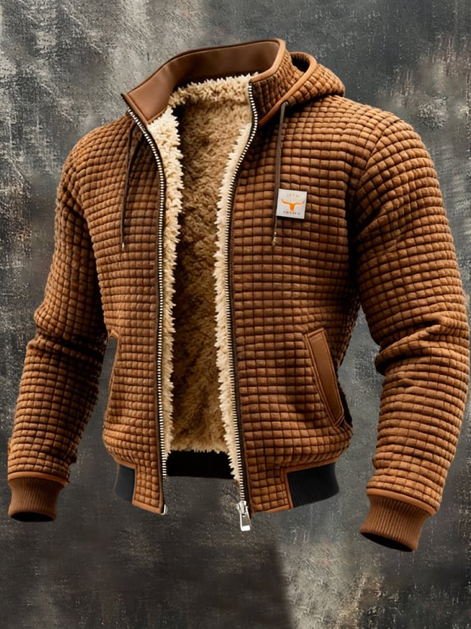 Veste matelassée homme manches longues - Marron