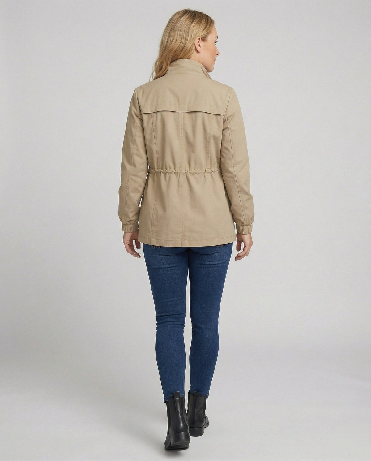 Veste Militaire Femme Col Montant Taille Cordon