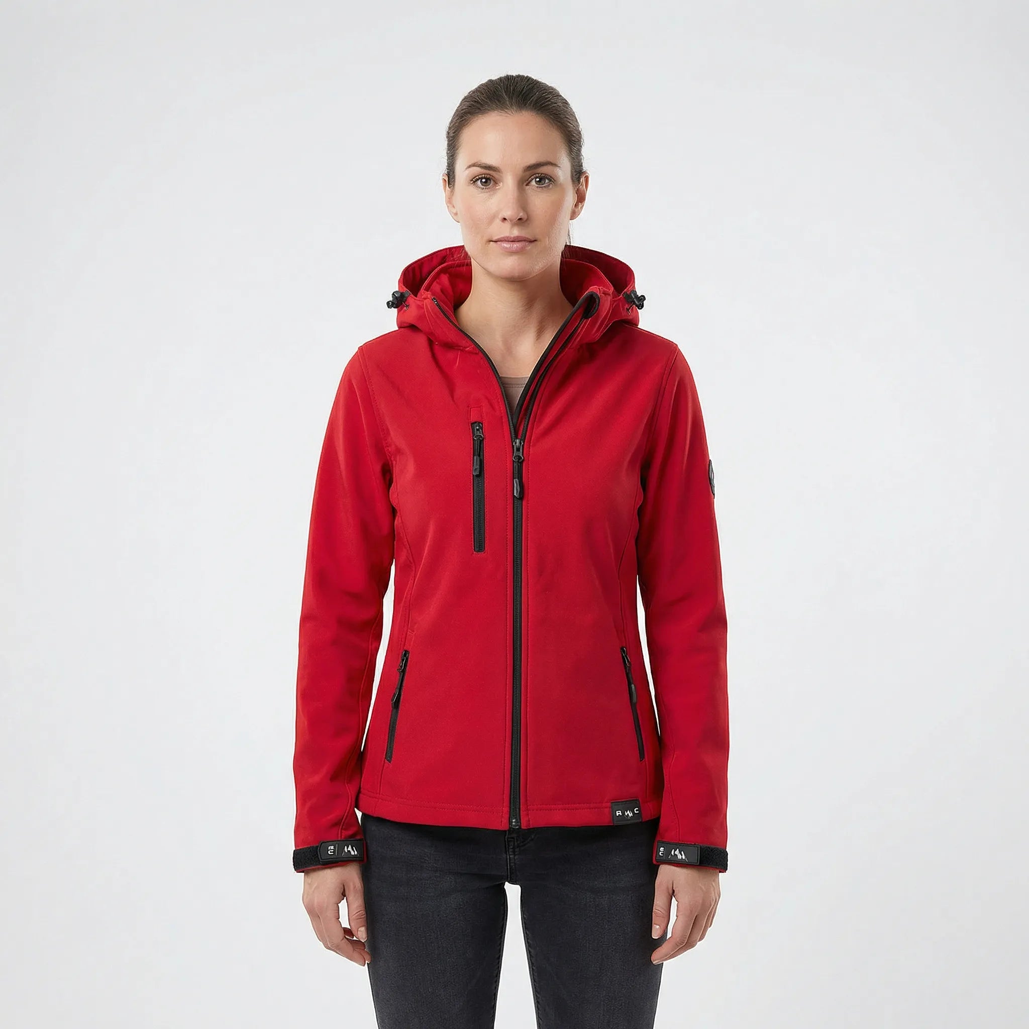Veste softshell femme à capuche coupe-vent - Rouge
