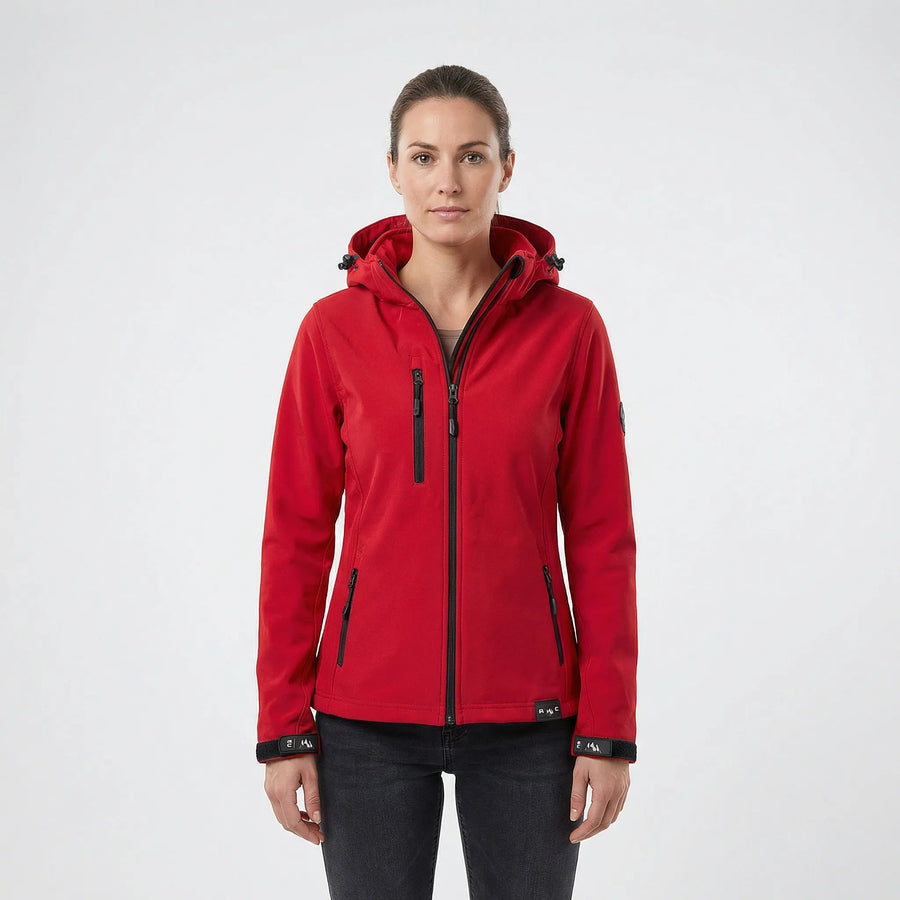Veste Softshell Femme à Capuche Coupe-Vent Zippée Poches Décontractée