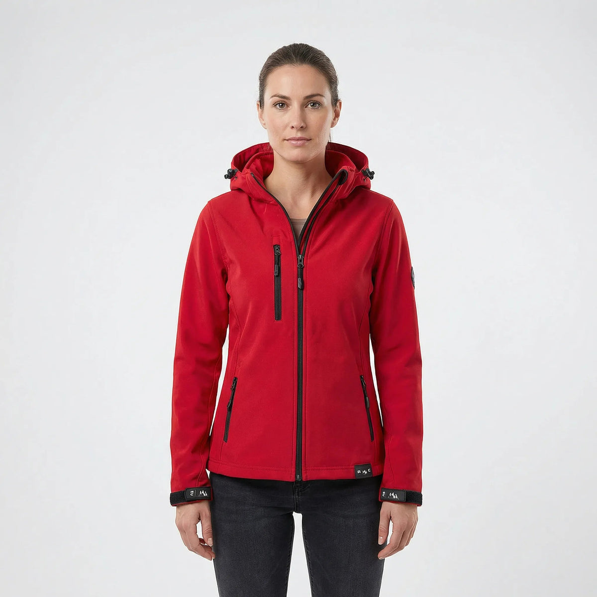 Veste softshell femme à capuche coupe-vent - Rouge