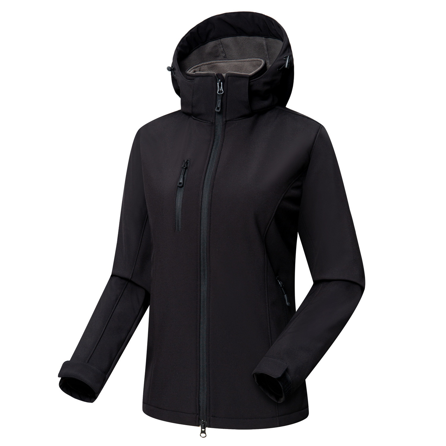 Veste softshell femme à capuche coupe-vent - Noir